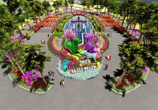 Sette Meraviglie Mondiali fioriscono presso la Festa dei Fiori ad Halong