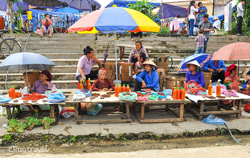 Il mercato di Bac Ha. Venditrice di salsa di peperoncino
