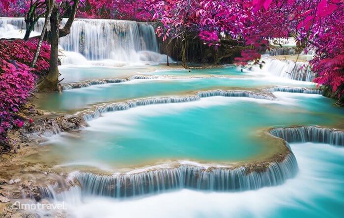 La cascata di Kuang Si uno dei siti più famosi a Luang Prabang