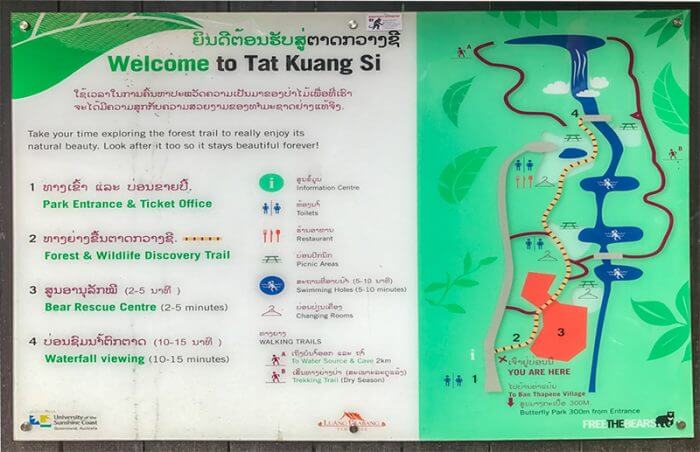 La cascata di Kuang Si uno dei siti più famosi a Luang Prabang